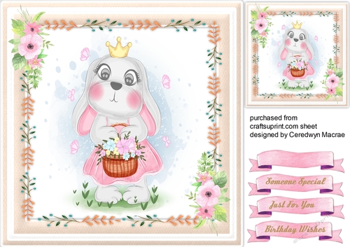 Rabbitt with Flower Basket