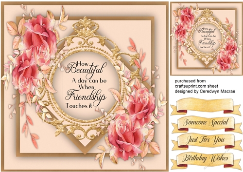 Beautiful Pink Roses and quote, Friend