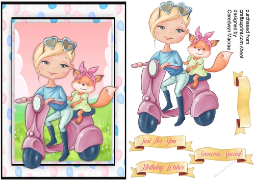 A5, Girl on her Pink Scooter