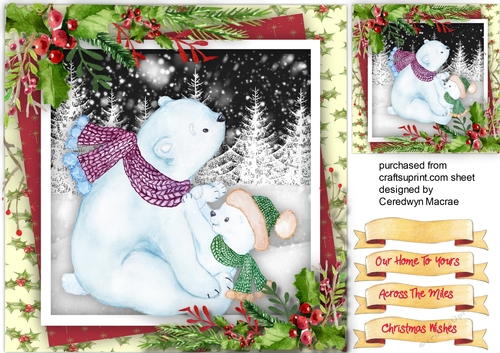 Cute Christmas Bear and Cub