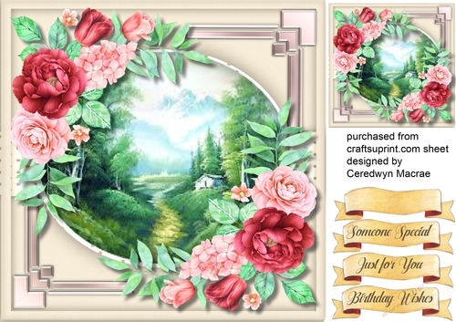 Beaurtiful   Roses and Wooland Scene 