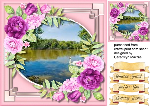 Beaurtiful Swan Scene and   Roses 