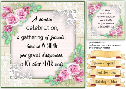 Birthday Wishes and Sherbert Pink Roses 
