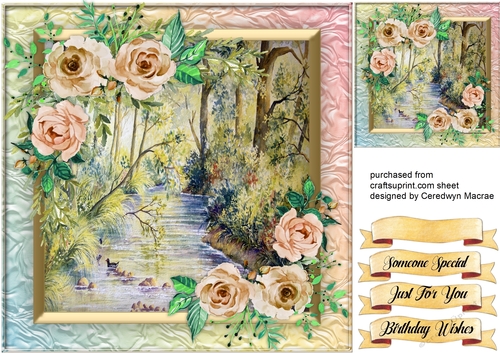 Beautiful Stream and Autumn Roses