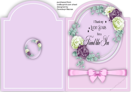 Print and Fold ,Lilac Roses and   Quote