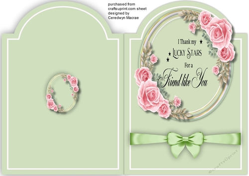 Print and Fold ,Pink Roses and   Quote