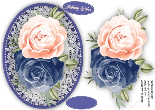 Navy and Pink Blush Roses