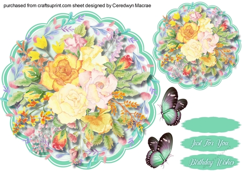 Scalloped Mat and Spring   Roses