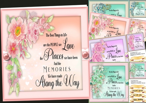 4, 8x8 Card Fronts The Best Things in Life 