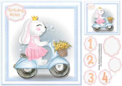  Rabbits Blue Scooter