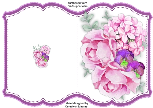 Print and Fold , Beautiful Roseand Pansys