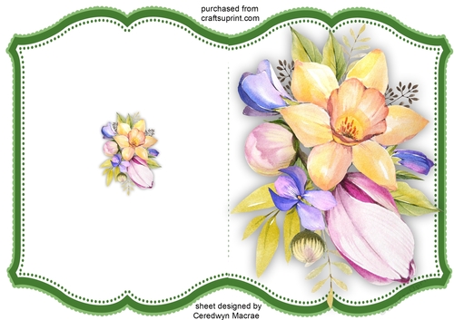 Print and Fold , Beautiful Daffodils 