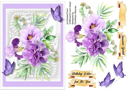 A5,Beautiful Purple Passion and Butterflys 