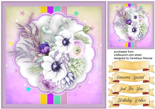 Beautiful Anemomies on a Scalloped mat