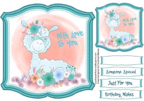 Cute Llama and Flowers 3