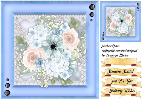 Blue Roses and Babys Breath