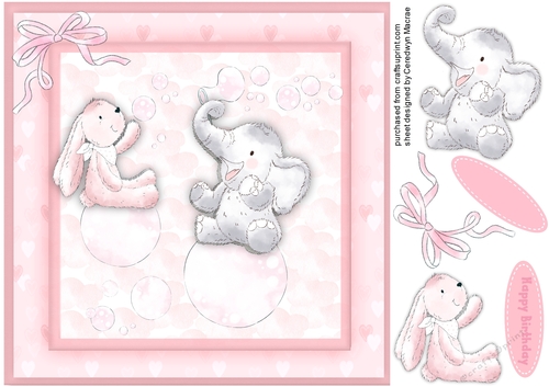 Ellie and Bubbles , Pink