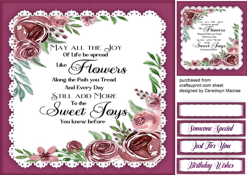 Lilac Roses and Quote 