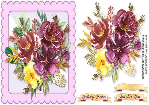 Maurve and Yellow Roses