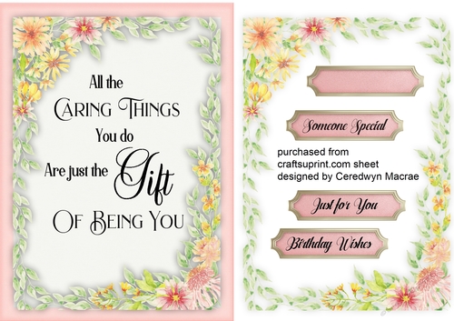 A5 Beautiful Flower Frame and Quote 