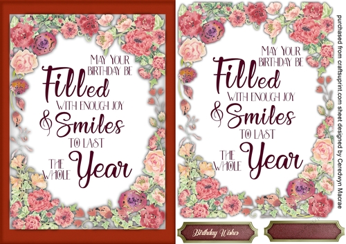 A5 Vintage Roses and Quote 