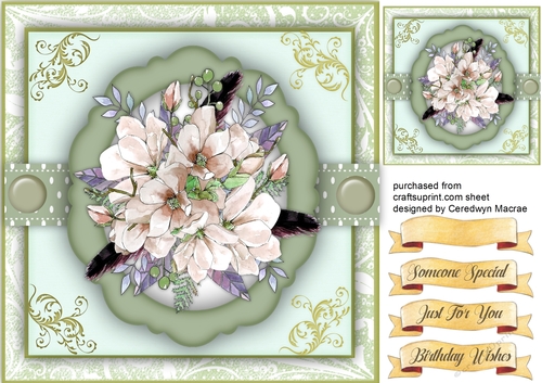 Beautiful Roses on a Sage Mat 