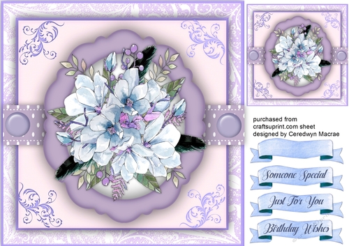 Beautiful Roses on a Lilac Mat 