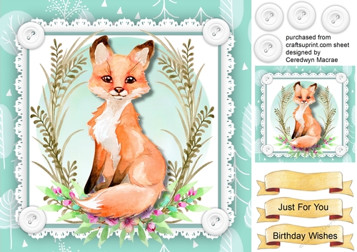 Lovely Fox in the Flowers