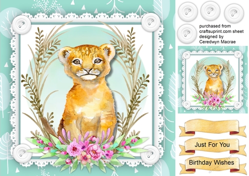 Lovely Lion in the Flowers