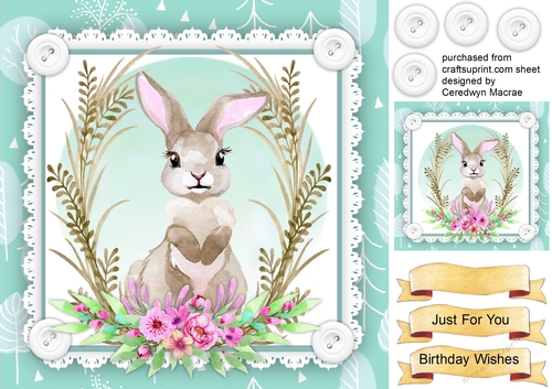 Lovely Rabbit in the Flowers