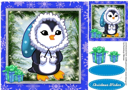 Cute Penguin in Blue Hat