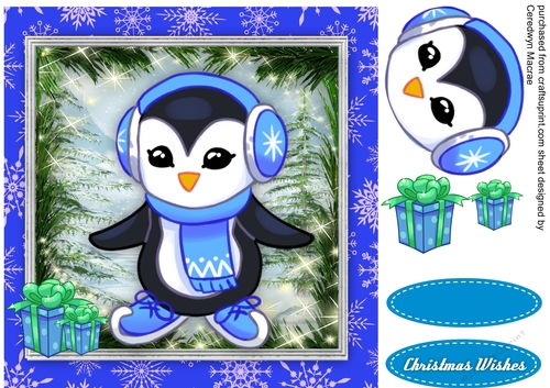 Cute Penguin in Earmuffs 