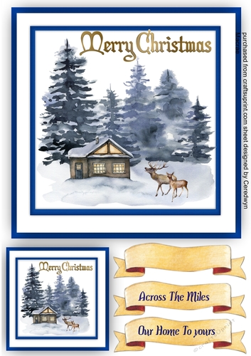 Beautiful Christmas Cottage Scene 