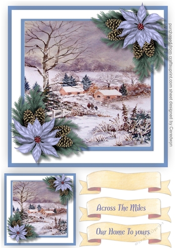 Beautiful Christmas Scene with Poinsettias