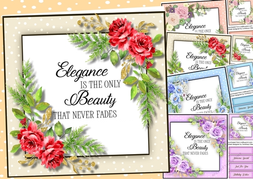 4, Beauty That Never Fades Card Fronts 