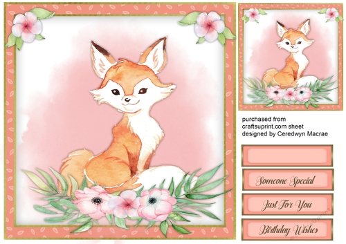 Beautiful Fox and Flowers