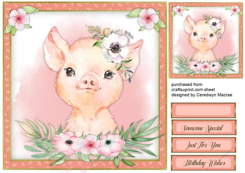 Piglet in the Flowers
