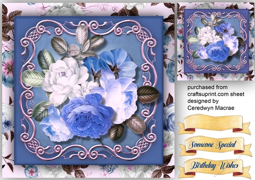 Blue and White Roses