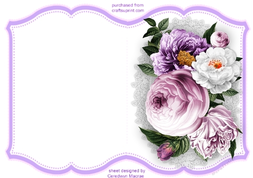 Print and Fold ,Purple  Roses