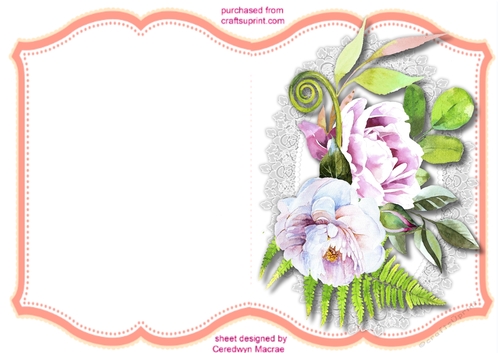Print and Fold ,Roses and Fern   