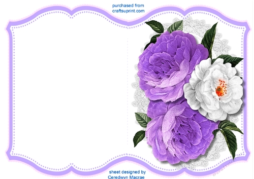 Print and Fold ,Deep Lilac Roses