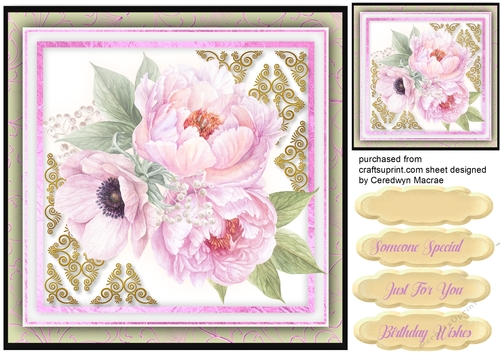 Stunning Peony  Roses and Corner lace 