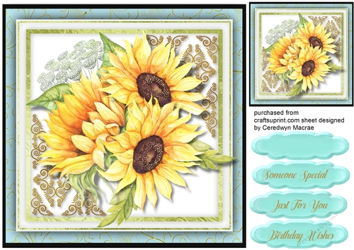 Stunning Sunflowers and Corner lace 
