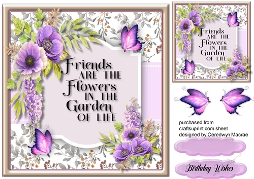 Lilac Anemonies   and Butterflys