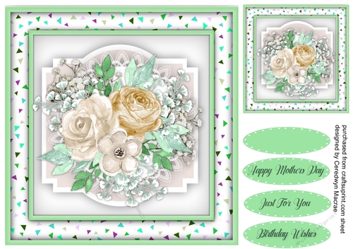 Cream Roses and Babys Breath