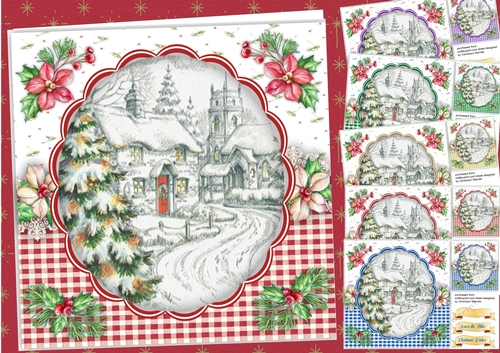 5, card Fronts , The Christmas Village