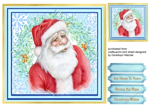 Christmas Santa , Aqua 