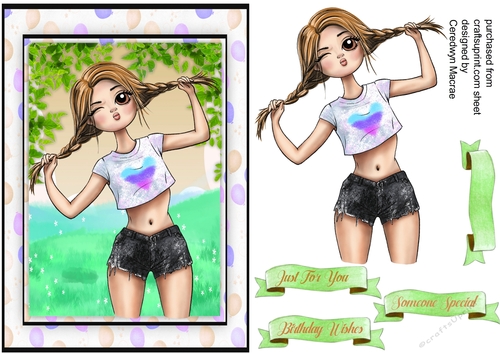 A5 Groovy Pigtail Girl . 3