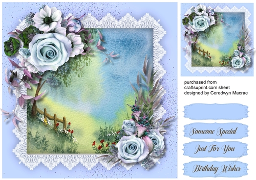 Beautiful meadows and Blue roses