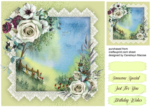 Beautiful meadows and Cream roses